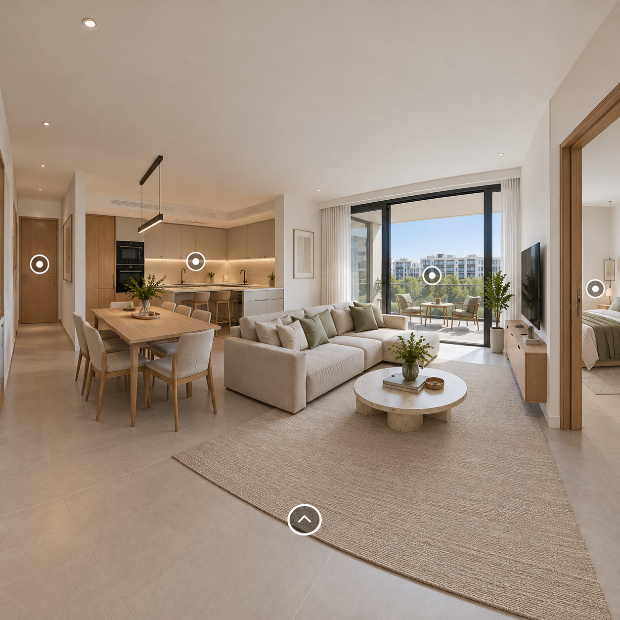 Interior moderno con recorrido virtual